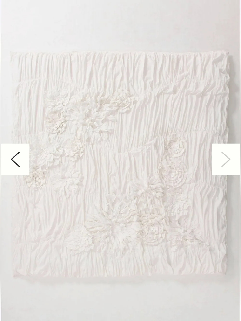 Anthropologie Georgina White Duvet Set w/ Shams + Euro Shams + Bedskirt Textured